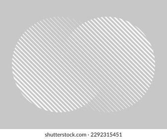 Minimalistic geometric design. Simple figure. Stripes motif.  Element for graphic web design. Template for print, textile, wrapping, decoration. Abstract vector illustration.