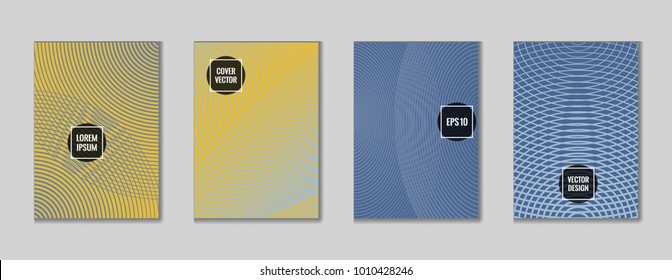 Minimalistic geometric design title page vector. Cool template journal header page set. First page minimal illustration for corporate notebook, dairy or notepad.