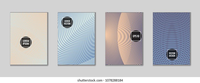 Minimalistic geometric design title page vector. Cool texture journal header page set. First page minimal backdrop for personal notebook, dairy or notepad.
