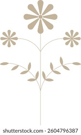 Minimalistic Geometric Flower Design Element