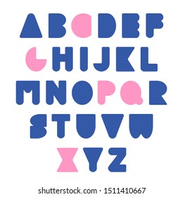 Minimalistic geometric font. Vector alphabet for posters, cards, banners and illustrations.