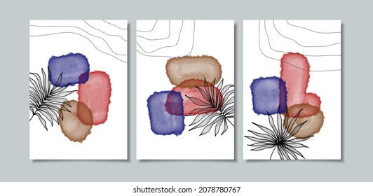 minimalistic geometric frames hand painted