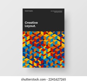Minimalistic geometric hexagons placard concept. Amazing cover A4 vector design layout.