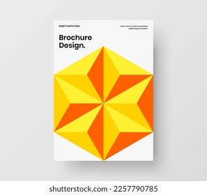 Plantilla de rótulo de hexágonos geométricos minimalistas. Ilustración de diseño de vector A4 de identidad corporativa aislada.