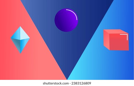 Iconos geométricos minimalistas, vectores 3d limpios
