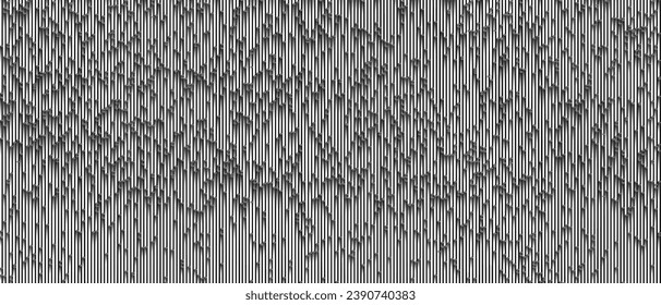 Fondo isométrico geométrico minimalista con cubos largos verticales blancos. Ordenación de datos. Grandes datos. Arte Voxel. Concepto de alta tecnología de inteligencia artificial y sistema inteligente. Fondo del vector
