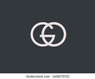 Minimalistic geometric logo two letters O and G typography for your company.