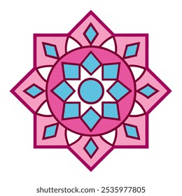 A minimalistic geometric mandala with clean lines, perfect for modern digital art and print design projects. Suitable for branding, packaging, and home decor.