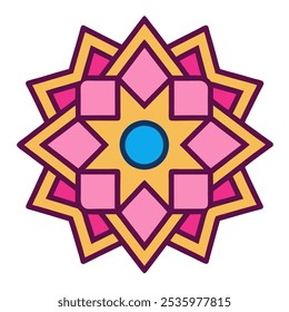 A minimalistic geometric mandala with clean lines, perfect for modern digital art and print design projects. Suitable for branding, packaging, and home decor.