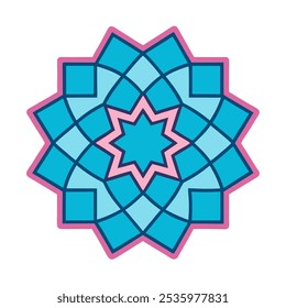 A minimalistic geometric mandala with clean lines, perfect for modern digital art and print design projects. Suitable for branding, packaging, and home decor.