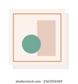Minimalistic geometric painting in scandinavian style for interior. Vector illustration.