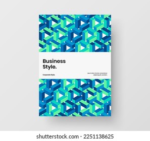 Ilustración del folleto de la compañía de patrones geométricos minimalistas. Diseño vectorial de portada colorida del diario.