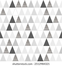 Padrão geométrico minimalista em tons de cinza. Formas triangulares com textura de madeira. Motivos escandinavos.