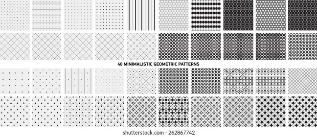 Minimalistic geometric patterns, rounds, rhombus, hexagons