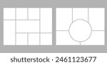 Minimalistic geometric photo frame layout for photo albums, wedding photo. 8,5 to 11 in proportion