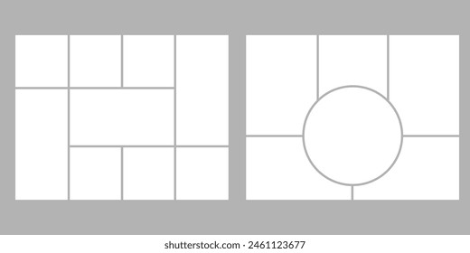 Diseño de marco de fotos geométrico minimalista para álbumes de fotos, foto de boda. 8,5 a 11 en proporción