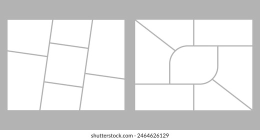 Minimalistic geometric photo frame layout for photo albums, wedding photo. 8,5 to 11 in proportion
