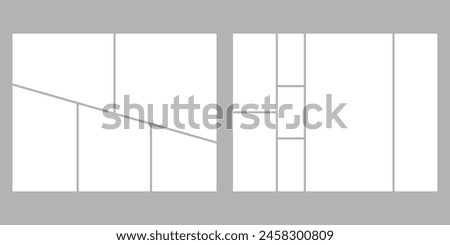 Minimalistic geometric photo frame layout for photo albums, wedding photo. 8,5 to 11 in proportion