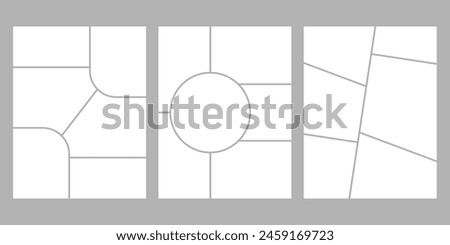Minimalistic geometric photo frame layout for photo albums, wedding photo. 8,5 to 11 in proportion