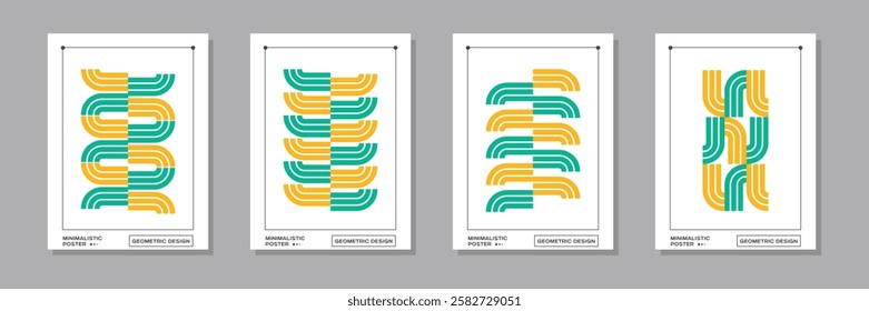 Minimalistic Geometric Poster Design. Minimal Bauhaus Abstract Posters Set. Abstract Background Design. Business Presentation. Banner. Poster. Report. Flyer. Magazine.