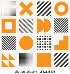 Minimalistische geometrische nahtlose Muster im skandinavischen Stil. Abstrakter Hintergrund der Vektorillustration mit einfachen Formen und Texturen.