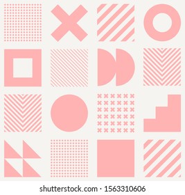 Minimalistic geometric seamless pattern in Scandinavian style. Abstract vector monochrome background with simple shapes and textures.