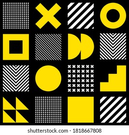 Minimalistic geometric seamless pattern in Scandinavian style. Abstract vector background with simple shapes and textures.