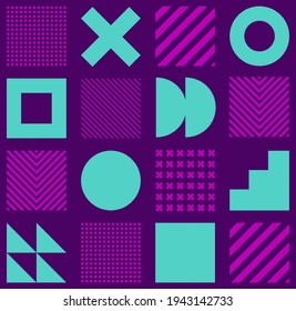 Minimalistic geometric seamless pattern in Scandinavian style. Abstract vector background with simple shapes and textures.