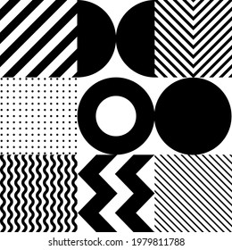 Minimalistic geometric seamless pattern in Scandinavian style. Abstract vector background with simple shapes and textures.