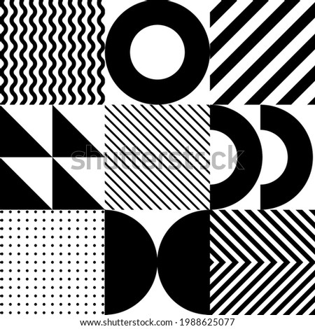 Minimalistic geometric seamless pattern in Scandinavian style. Abstract vector background with simple shapes and textures.