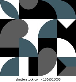 Minimalistic geometric seamless pattern with simple shapes. Abstract Scandinavian style template for web banner, business presentation, branding pack, print, wallpaper, poster. Vector illustration.