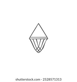 Vetor de ícone de forma geométrica minimalista. rhombus logotipo contorno ícone rhomb conceito. forma de geometria simples ícone plano símbolo de geometria preta isolado no fundo branco figura geométrica