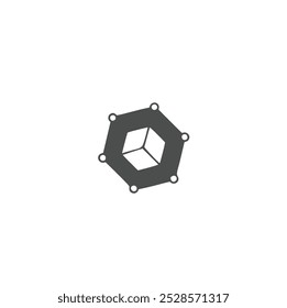Símbolo geométrico minimalista del icono de la forma. Vector de la geometría simple del icono de la geometría negra aislado en la figura geométrica del fondo blanco