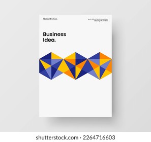 Minimalistic geometric shapes leaflet layout. Amazing placard vector design illustration.