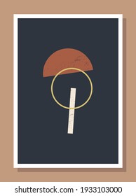 Minimalistische geometrische Vektorgrafik-Wandplakat. minimale geometrische abstrakte, zeitgenössische Poster der 20er Jahre, Vektorvorlage boho primitive Formen Elemente ideal für die Wanddekoration moderne Hipster-Stil