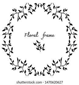 Minimalistic geometrical floral vector frame