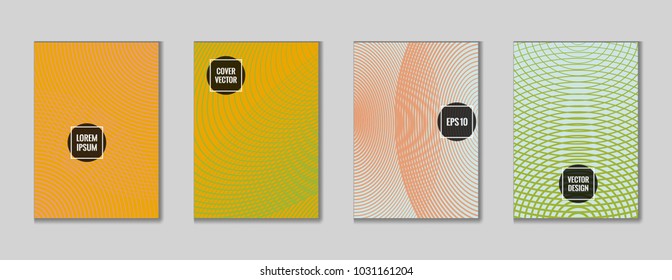 Minimalistic geometrical lines notebook cover pattern. Minimalistic notepad cover theme set. Colorful title page graphic design for journalistic notebook, dairy or notepad.