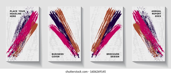 Minimalistic geometrical lines notebook cover pattern. Minimalistic notepad cover surface set. Colorful title page pattern for school, dairy or notepad.
