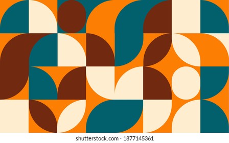 Minimalistic geometry abstract pattern with simples shapes. Scandinavian style vector illustration. For banner, poster, presentation, fabric print, branding package