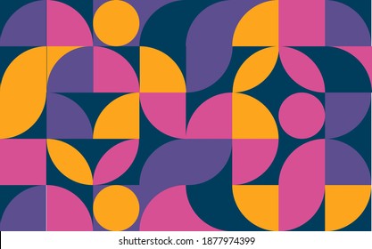 Minimalistic geometry abstract pattern with simples shapes. Scandinavian style vector illustration. For banner, poster, presentation, fabric print, branding package