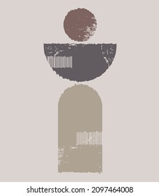 Minimalistic geometry, abstract vector pattern. Wall decoration for home interior. Modern style. Boho.