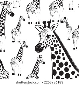 Minimalistic Giraffe Vector Pattern. giraffe pattern, giraffe isolated.
