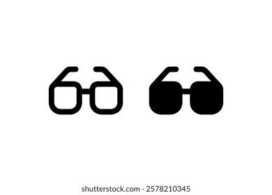 Minimalistic Glasses Icon in Two Styles vector