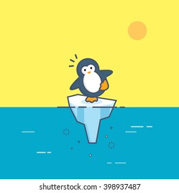 Pingüino de calentamiento global mínimo