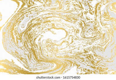 Minimalistic gold and gray marble pattern. Agate background.
