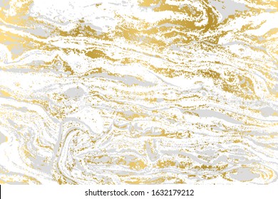 Minimalistic gold and gray marble pattern. Agate background.