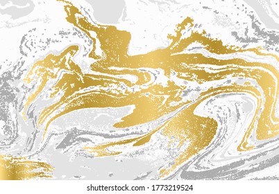 Minimalistic gold and gray marble pattern. Agate background.