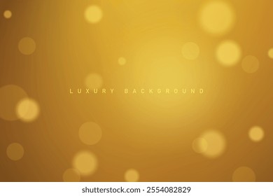 Minimalistic golden background featuring soft bokeh circles and a modern luxury design.