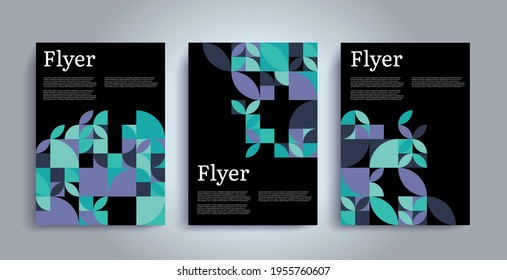 Minimalistic graphic flyer template set