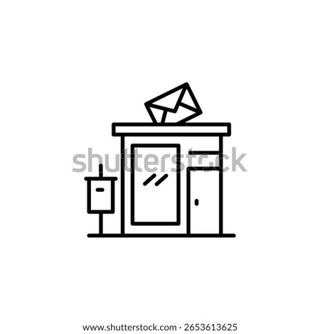 Minimalistic Graphic Of A Post Office Box With An Envelope Element